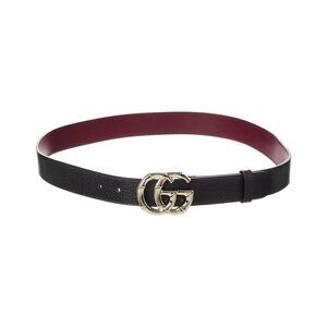 Gucci Gg Marmont Leather Belt, Black